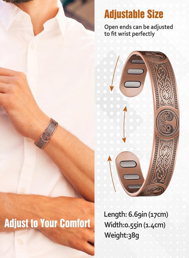 أساور جيكانوري النحاسية المغناطيسية للرجال والنساء - مغناطيس بيضاوي مطور - أساور قابلة للتعديل - Image 5